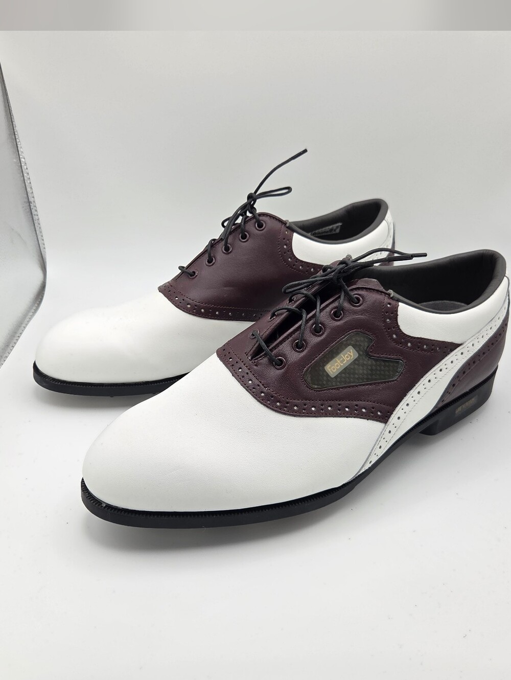 FootJoy White and Burgundy Men's Golf Oxfords